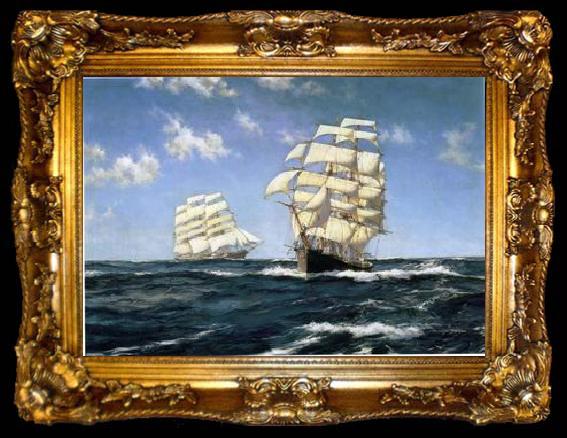 framed  unknow artist Seascape, boats, ships and warships.75, ta009-2